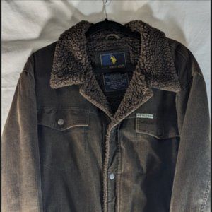 U.S. Polo Assn Mens Brown Corduroy Sherpa Lining Size (2XL) Very Warm